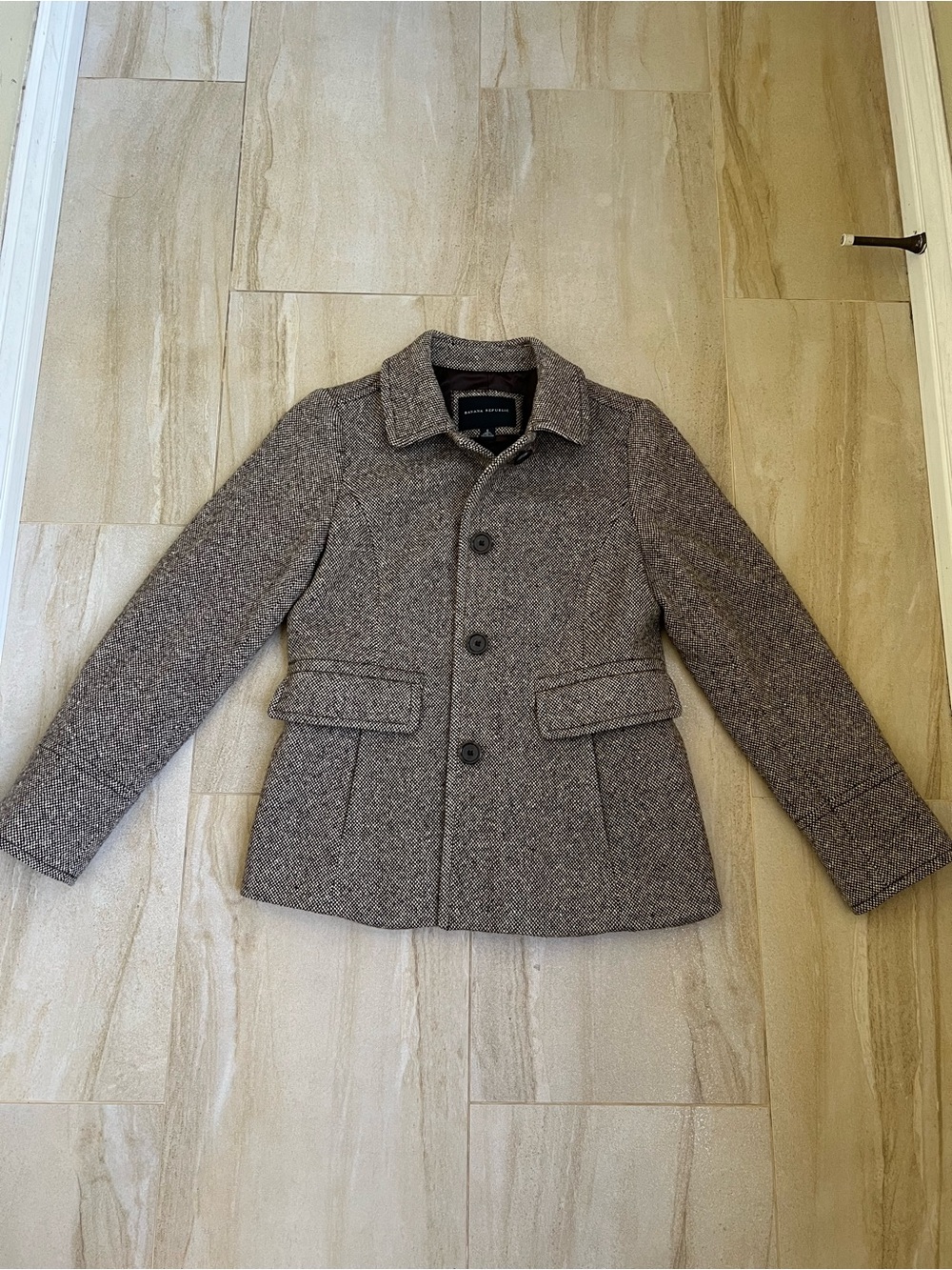 Banana Republic Brown Herringbone Wool-Blend Jacket